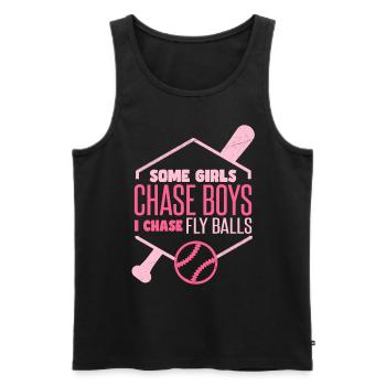 I Chase Fly Balls Softball Girl - Men's Premium Organic Tank Top - black - Front - Michal (187cm)