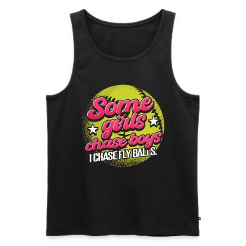 I Chase Fly Balls - Men's Premium Organic Tank Top - black - Front - Michal (187cm)