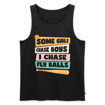 Drôle d’humour de fille de softball - Débardeur bio Premium Homme - noir - Devant - Michal (187cm)