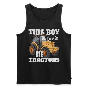 This Boy Loves Big Tractors - Men's Premium Organic Tank Top - black - Front - Michal (187cm)