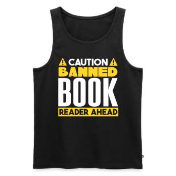 Banned Book Reader Ahead - Men's Premium Organic Tank Top - black - Front - Michal (187cm)