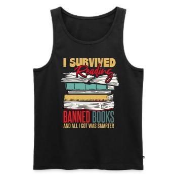 Ich habe das Lesen verbotener Bücher überlebtI - Männer Premium Bio Tank Top - Schwarz - Vorne - Michal (187cm)
