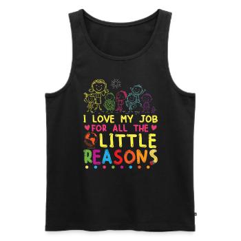 Cute Teaching - Men's Premium Organic Tank Top - black - Front - AI Model Male 178 light (178cm)