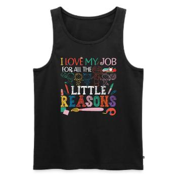 Cute Teaching Teacher - Men's Premium Organic Tank Top - black - Front - AI Model Male 178 light (178cm)