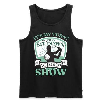 Funny Golf Humor Golf Player - Men's Premium Organic Tank Top - black - Front - Michal (187cm)