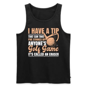 Funny Golf Quote Golfer Golfing Golf Player - Men's Premium Organic Tank Top - black - Front - AI Model Male 178 light (178cm)