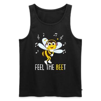 Bee With Headphone Design Hobeybee - Men's Premium Organic Tank Top - black - Front - Michal (187cm)