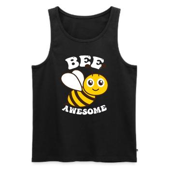 Bee Awesome - Men's Premium Organic Tank Top - black - Front - AI Model Male 178 light (178cm)