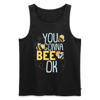 You Gonna Bee Ok | Honeybee Cute Bumblebee - Men's Premium Organic Tank Top - black - Front - AI Model Male 178 light (178cm)