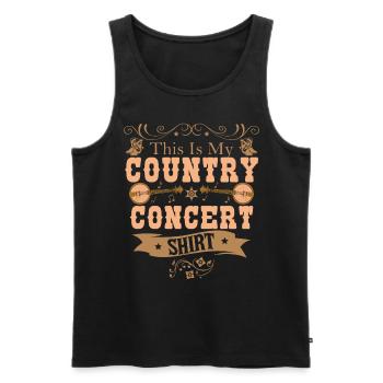 Ceci est ma chemise de concert country - Débardeur bio Premium Homme - noir - Devant - AI Model Male 178 light (178cm)
