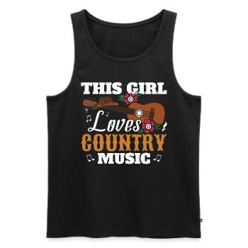 Cette fille aime la musique country - Débardeur bio Premium Homme - noir - Devant - AI Model Male 178 light (178cm)