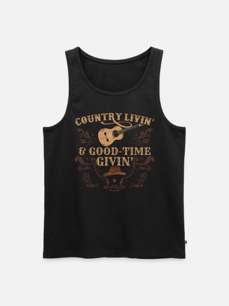 Guitar Country Music - Men's Premium Organic Tank Top - black