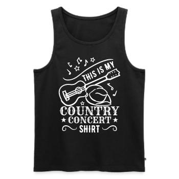 Ceci est ma chemise de concert country - Débardeur bio Premium Homme - noir - Devant - AI Model Male 178 light (178cm)