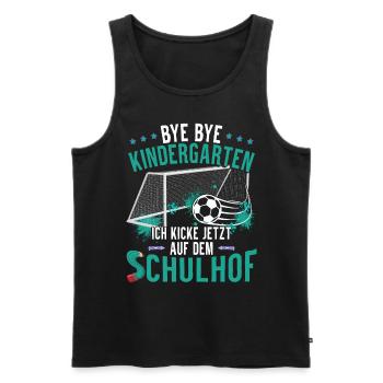 Football enrollment first graders schoolchild 2023 - Men's Premium Organic Tank Top - black - Front - AI Model Male 178 light (178cm)