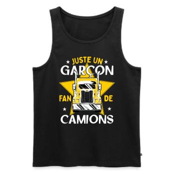 Enfant Camion Poids Lourd Cadeau - Débardeur bio Premium Homme - noir - Devant - Michal (187cm)