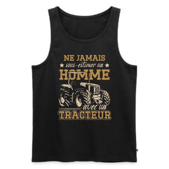 Tracteur Amusants Pour Les Agriculteurs | Enfant - Débardeur bio Premium Homme - noir - Devant - Michal (187cm)