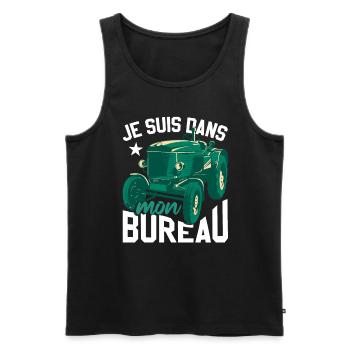 Je Suis Dans Mon Bureau - Débardeur bio Premium Homme - noir - Devant - AI Model Male 178 light (178cm)