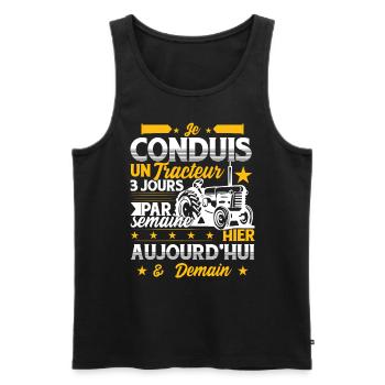 Je Conduis Un Trcateur - Débardeur bio Premium Homme - noir - Devant - Michal (187cm)
