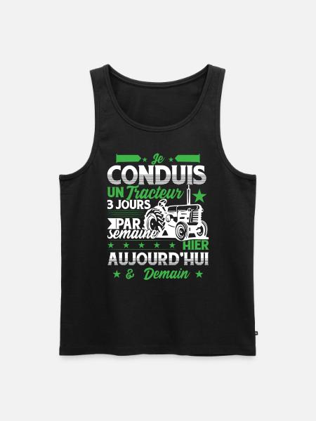 Je Conduis Un Tracteur - Débardeur bio Premium Homme - noir