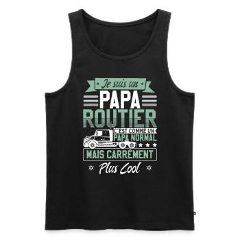 Je Suis Papa Routier - Débardeur bio Premium Homme - noir - Devant - Michal (187cm)