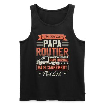 Papa Routier - Débardeur bio Premium Homme - noir - Devant - Michal (187cm)