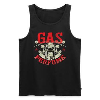 Gas Is My Perfume Motorcyclist Humor Motorcycle - Men's Premium Organic Tank Top - black - Front - Michal (187cm)