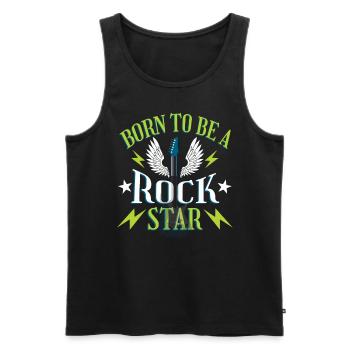 Born To Be A Rock Star Guitar Lover - Men's Premium Organic Tank Top - black - Front - AI Model Male 178 light (178cm)