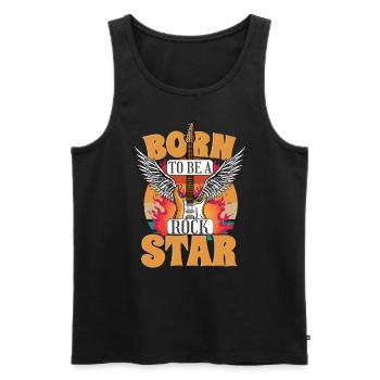 Born To Be A Rock Star Band Guitar Music - Men's Premium Organic Tank Top - black - Front - AI Model Male 178 light (178cm)