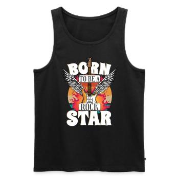 Born To Be A Rock Star Guitare Rock Music - Débardeur bio Premium Homme - noir - Devant - AI Model Male 178 light (178cm)