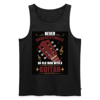 Lustiger Gitarrist und Musiker Band Fan Design - Männer Premium Bio Tank Top - Schwarz - Vorne - Michal (187cm)