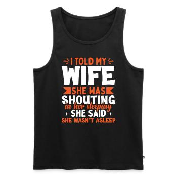 Ehefrau Ehemann Lustig - Männer Premium Bio Tank Top - Schwarz - Vorne - Michal (187cm)