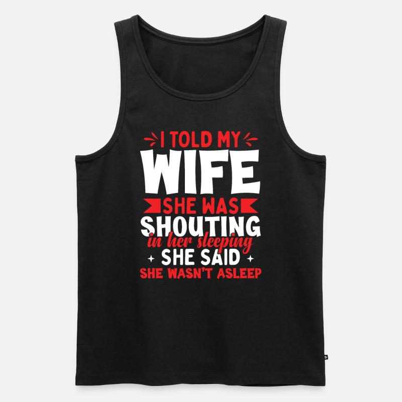 Ehemann Ehefrau Witz Lustig - Männer Premium Bio Tank Top - Schwarz