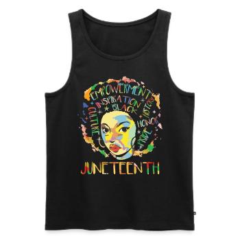 Juneteenth Women African American Roots - Men's Premium Organic Tank Top - black - Front - AI Model Male 178 light (178cm)
