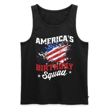 Americas Birthday Squad - Männer Premium Bio Tank Top - Schwarz - Vorne - AI Model Male 178 light (178cm)