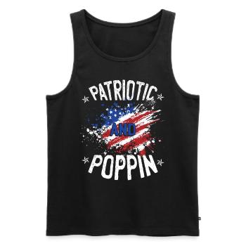 Funny American Flag Quote - Men's Premium Organic Tank Top - black - Front - AI Model Male 178 light (178cm)