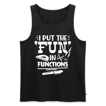 Ich stecke den Spaß in Funktionen - Männer Premium Bio Tank Top - Schwarz - Vorne - AI Model Male 178 light (178cm)
