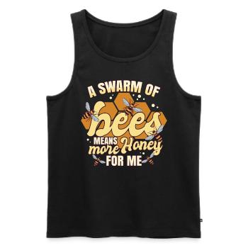 Ein Bienenschwarm bedeutet für mich mehr Honig - Männer Premium Bio Tank Top - Schwarz - Vorne - Michal (187cm)