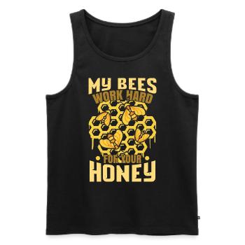 My Bees Work Hard For Your Honey - Men's Premium Organic Tank Top - black - Front - Michal (187cm)