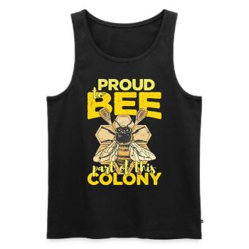 Proud To Bee Part Of This Colony - Men's Premium Organic Tank Top - black - Front - AI Model Male 178 light (178cm)