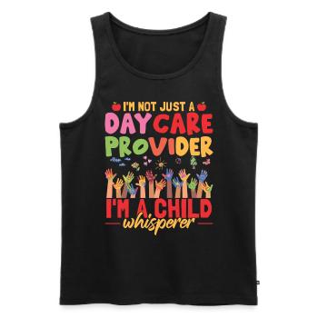 Daycare Provider Saying - Men's Premium Organic Tank Top - black - Front - AI Model Male 178 light (178cm)