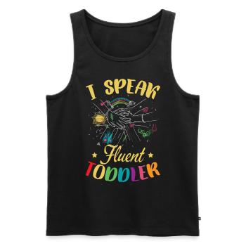 I Speak Fluent Toddler - Men's Premium Organic Tank Top - black - Front - Michal (187cm)
