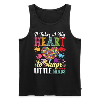 It Takes A Big Heart To Shape Little Minds - Men's Premium Organic Tank Top - black - Front - AI Model Male 178 light (178cm)