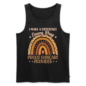 Proud daycare provider - Men's Premium Organic Tank Top - black - Front - AI Model Male 178 light (178cm)