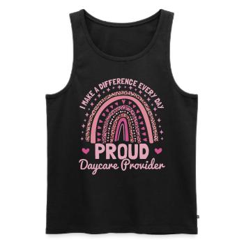 Stolze Kita-Erzieherin - Männer Premium Bio Tank Top - Schwarz - Vorne - AI Model Male 178 light (178cm)