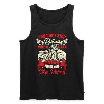 Motorcyclist Rider Biker Funny - Men's Premium Organic Tank Top - black - Front - Michal (187cm)