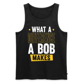 Robert Name Bob Quelle différence un Bob fait - Débardeur bio Premium Homme - noir - Devant - Michal (187cm)