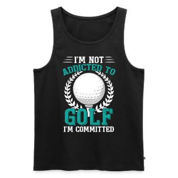 Je ne suis pas accro au golf - Débardeur bio Premium Homme - noir - Devant - Michal (187cm)