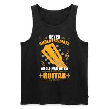 Guitar Love Guitarist - Men's Premium Organic Tank Top - black - Front - AI Model Male 178 light (178cm)