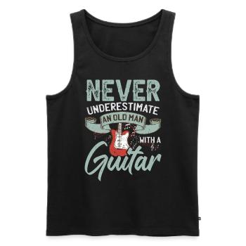 Never Underestimate An Old Man With A Guitar - Men's Premium Organic Tank Top - black - Front - AI Model Male 178 light (178cm)