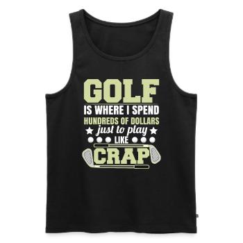 Blague de golf drôle - Débardeur bio Premium Homme - noir - Devant - AI Model Male 178 light (178cm)